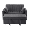 Sofá multifuncional moderno de 2 lugares - Sofá-cama com encosto ajustável, porta-copos e almofadas - Cinza