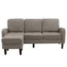 Sofá de canto em L 3 lugares 166x118x77 cm - modular algodão-linho - cinza escuro antigo