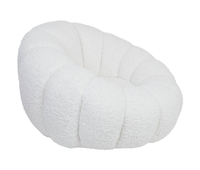 Sillón de madera tapizado blanco 92x92x65h cm