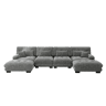 Sofá modular em U - 4 lugares, chaise longue removível, combinação DIY, chenille confortável - Cinza