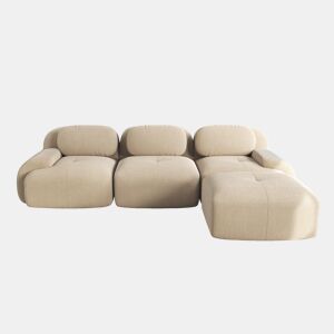 Sofá modular de canto - Sem montagem, ergonómico, adequado para animais de estimação, cordão com braços extra largos e acolchoado 32D - Bege