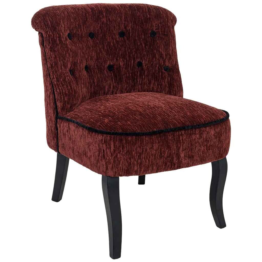 Sillón de madera tapizado rojo 61x66x77h cm