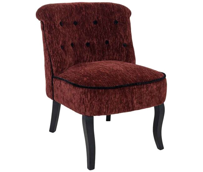 Sillón de madera tapizado rojo 61x66x77h cm