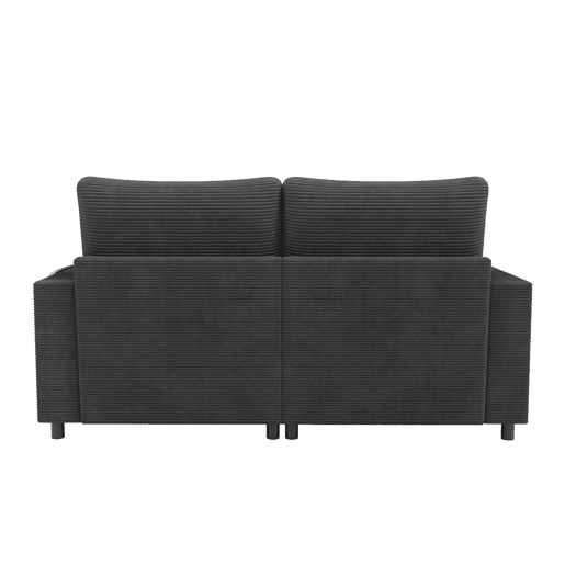 Sofá-cama XXL - Função de cama, superfície almofadada, suporte para telemóvel, USB e porta-copos - Cinza Sofá-cama XXL - Função de cama, superfície almofadada, suporte para telemóvel, USB e porta-copos - Cinza