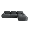 Sofá de canto modular - Sem montagem, ergonómico, adequado para animais de estimação, cordão com braços extra largos e estofamento 32D - Cinza