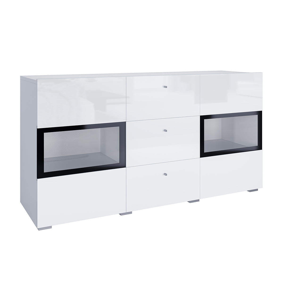 Aparador 2 puertas 3 cajones con led sloan blanco