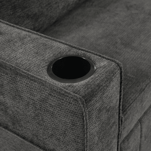 Sofá-cama multifuncional de 3 lugares - com arrumação, função cama, porta-copos, USB e almofadas - Cinza