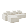 Sofá modular de 3 lugares 268×102×78 cm - Espuma viscoelástica, formato em L, sem montagem - Bege