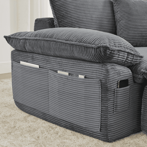 Sofá modular sem estrutura de 2 lugares - sofá Cloud com estofamento macio, sem montagem, com apoio para os pés, bolsos de arrumação, convertível em poltrona-cama - cinzento claro Sofá modular sem estrutura de 2 lugares - sofá Cloud com estofamento macio, sem montagem, com apoio para os pés, bolsos de arrumação, convertível em poltrona-cama - cinzento claro