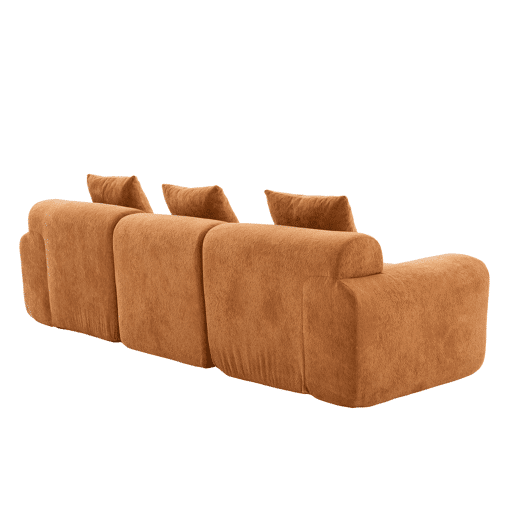 Sofá modular de 3 lugares 268×102×78 cm - em forma de L, sem estrutura, espuma viscoelástica, sem montagem - Laranja Sofá modular de 3 lugares 268×102×78 cm - em forma de L, sem estrutura, espuma viscoelástica, sem montagem - Laranja