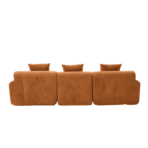 Sofá modular de 3 lugares 268×102×78 cm - em forma de L, sem estrutura, espuma viscoelástica, sem montagem - Laranja Sofá modular de 3 lugares 268×102×78 cm - em forma de L, sem estrutura, espuma viscoelástica, sem montagem - Laranja