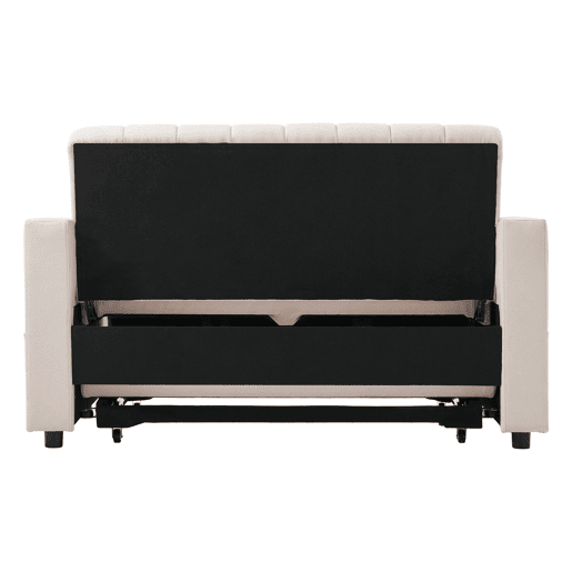 Sofá multifuncional moderno - Sofá-cama com função de descanso, encosto ajustável, com porta-copos e almofadas - Bege