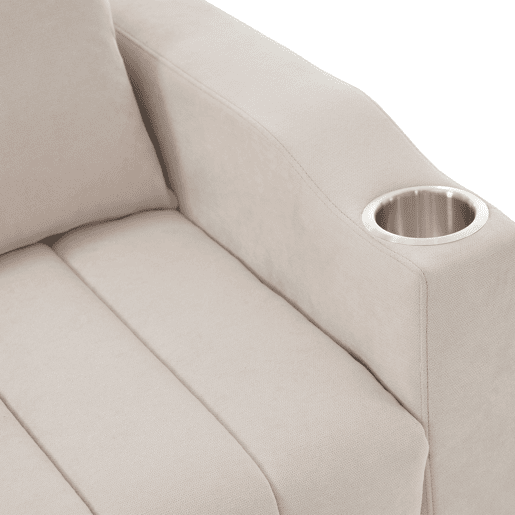 Sofá multifuncional moderno - Sofá-cama com função de descanso, encosto ajustável, com porta-copos e almofadas - Bege