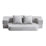 Sofá-cama de 2 lugares - conversível, sem montagem, fácil de transportar - cinzento claro