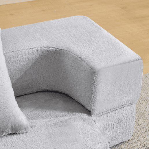 Sofá-cama de 2 lugares - conversível, sem montagem, fácil de transportar - cinzento claro