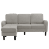 Sofá de canto em L de 3 lugares 166x118 cm - modular com chaise longue - cinzento