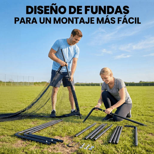 SPORTNOW Baliza de Futebol 300x120x200 cm com Rede de Malha Densa, Estrutura Metálica e Estacas para Relva e Terrenos Macios, Preto