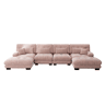 Sofá modular em U - 4 lugares, chaise longue removível, combinação DIY, chenille confortável - Rosa