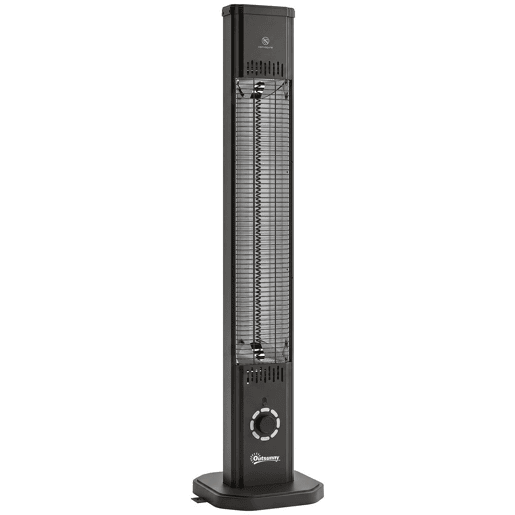 Outsunny Aquecedor de Infravermelhos para Terraço 2000 W, Elétrico de Chão ou Parede com Comando, IP65, 8 Níveis, Temporizador 8 h e Capa