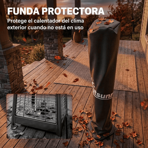 Outsunny Aquecedor de Infravermelhos para Terraço 2000 W, Elétrico de Chão ou Parede com Comando, IP65, 8 Níveis, Temporizador 8 h e Capa