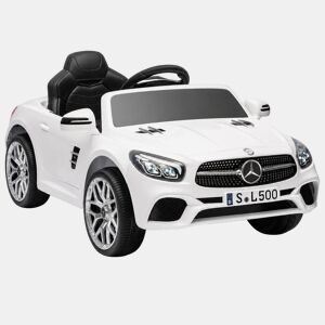 AIYAPLAY Carro Elétrico Infantil Mercedes-Benz SL500 12 V com Telecomando, Luzes, Música e Bluetooth - Branco