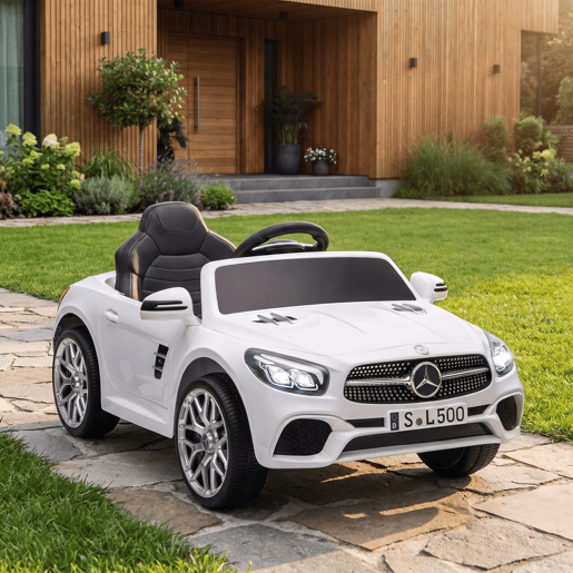 AIYAPLAY Carro Elétrico Infantil Mercedes-Benz SL500 12 V com Telecomando, Luzes, Música e Bluetooth - Branco AIYAPLAY Carro Elétrico Infantil Mercedes-Benz SL500 12 V com Telecomando, Luzes, Música e Bluetooth - Branco