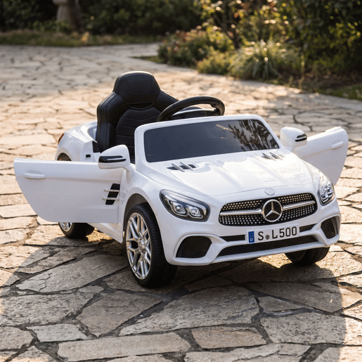 AIYAPLAY Carro Elétrico Infantil Mercedes-Benz SL500 12 V com Telecomando, Luzes, Música e Bluetooth - Branco AIYAPLAY Carro Elétrico Infantil Mercedes-Benz SL500 12 V com Telecomando, Luzes, Música e Bluetooth - Branco