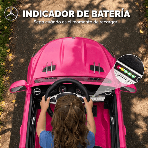 AIYAPLAY Carro Elétrico Infantil Mercedes-Benz SL500 12 V com Controlo Remoto, 2 Motores, Suspensão, Arranque Suave, Luzes, Música, Buzina e Bluetooth, Rosa AIYAPLAY Carro Elétrico Infantil Mercedes-Benz SL500 12 V com Controlo Remoto, 2 Motores, Suspensão, Arranque Suave, Luzes, Música, Buzina e Bluetooth, Rosa