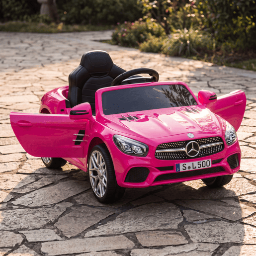 AIYAPLAY Carro Elétrico Infantil Mercedes-Benz SL500 12 V com Controlo Remoto, 2 Motores, Suspensão, Arranque Suave, Luzes, Música, Buzina e Bluetooth, Rosa AIYAPLAY Carro Elétrico Infantil Mercedes-Benz SL500 12 V com Controlo Remoto, 2 Motores, Suspensão, Arranque Suave, Luzes, Música, Buzina e Bluetooth, Rosa