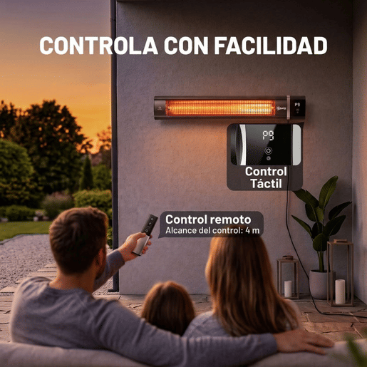 Outsunny Aquecedor Infravermelho de Terraço 3000 W, Mural, IP65, 9 Níveis, Temporizador 24 h, Ecrã LED, Preto