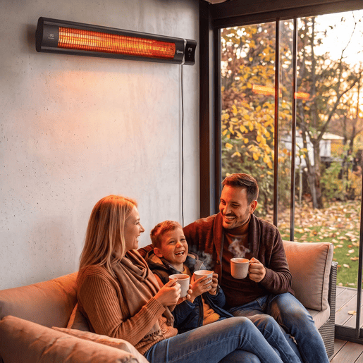 Outsunny Aquecedor Infravermelho de Terraço 3000 W, Mural, IP65, 9 Níveis, Temporizador 24 h, Ecrã LED, Preto