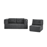Sofá modular Nube - sofá-cama dobrável sem montagem, cama para hóspedes e sofá de chão convertível com bolsos laterais nos braços para telemóvel e comando - cinzento escuro