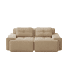 Sofá modular Boneless de 2 lugares - confortável, moderno, tipo nuvem, sofá-cama - bege