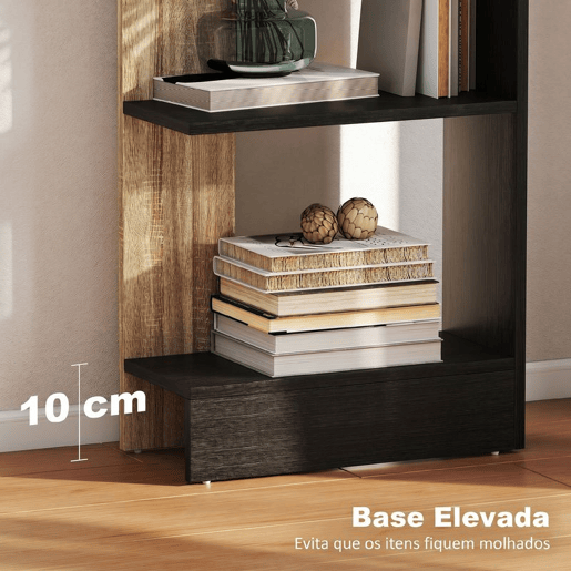HOMCOM Estante de 5 Níveis Estante de Armazenamento Estante Estreita para Espaços Pequenos Sala de Estar e Cozinha 45x21x170 cm Preto e Carvalho HOMCOM Estante de 5 Níveis Estante de Armazenamento Estante Estreita para Espaços Pequenos Sala de Estar e Cozinha 45x21x170 cm Preto e Carvalho