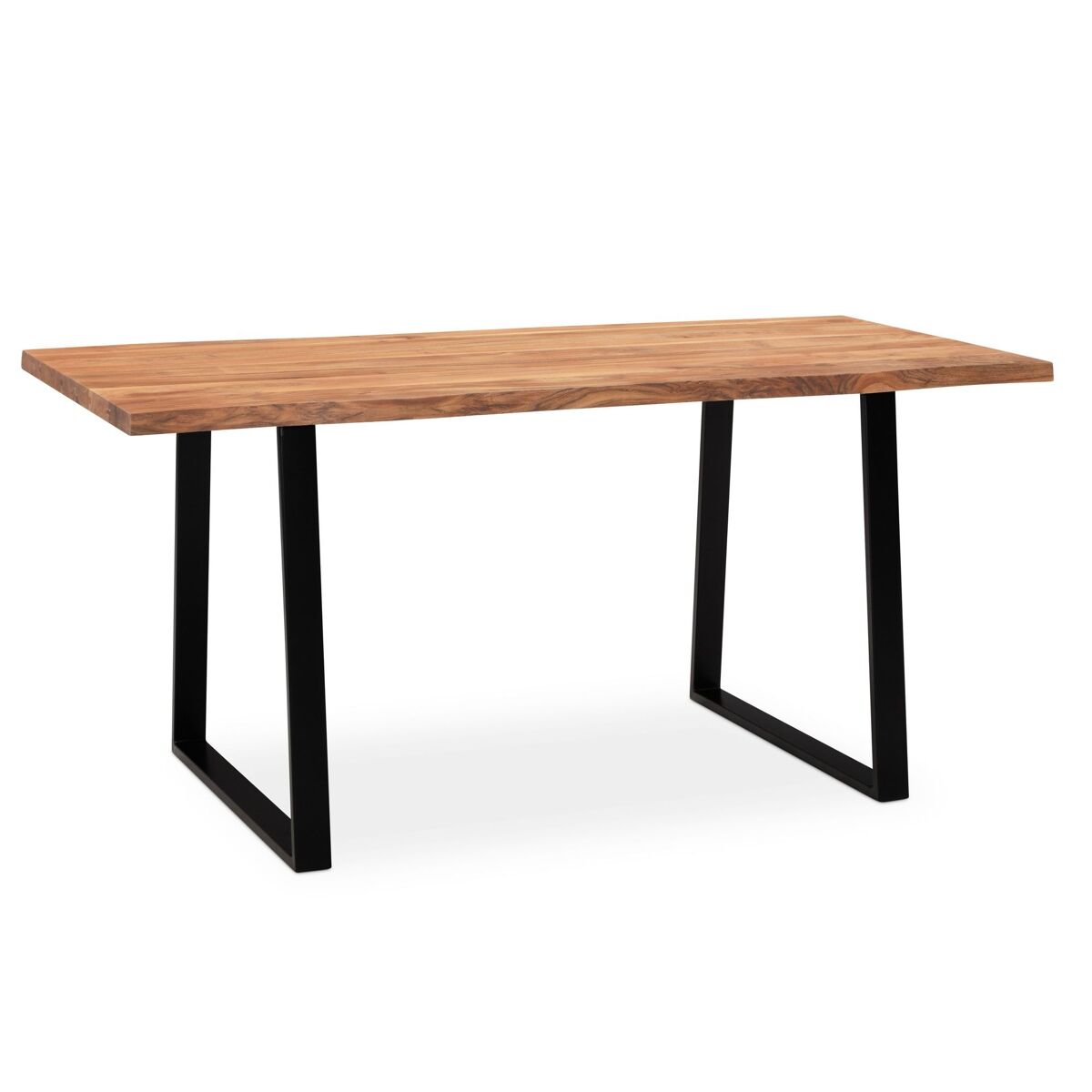 Escritorio 180 x 90 x 76 cm de madera maciza de acacia / metal, borde vivo; mesa de oficina sólida