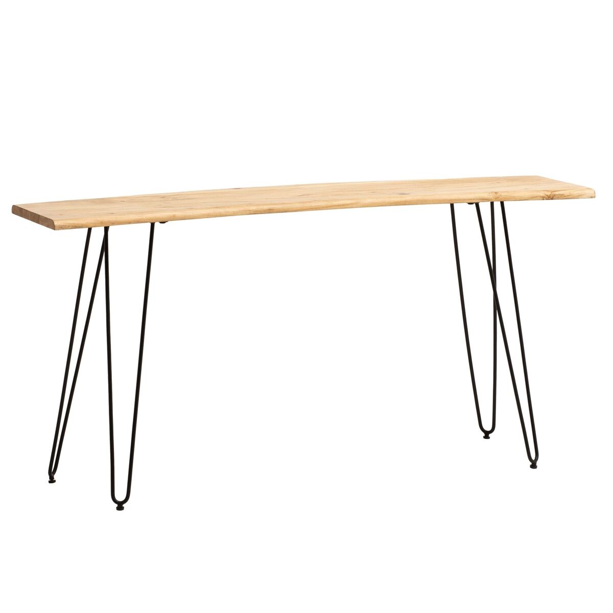Escritorio 150 x 36 x 75 cm de madera maciza de acacia / metal borde vivo; escritorio home office