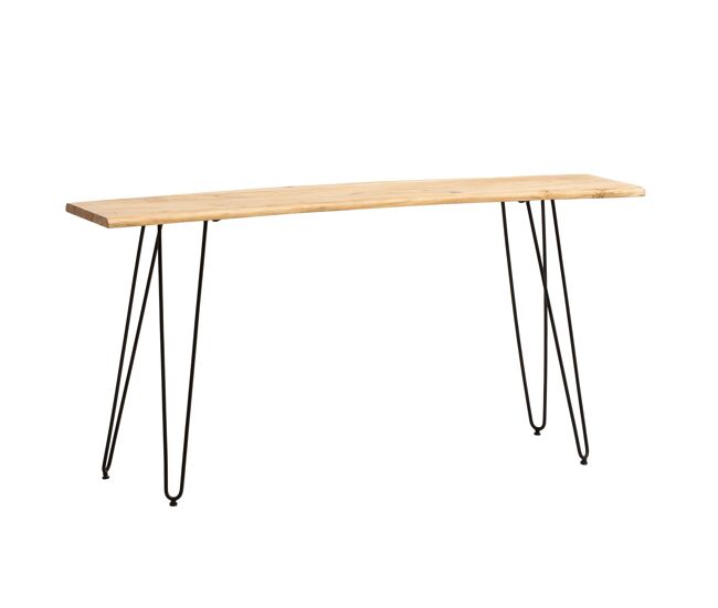 Escritorio 150 x 36 x 75 cm de madera maciza de acacia / metal borde vivo; escritorio home office
