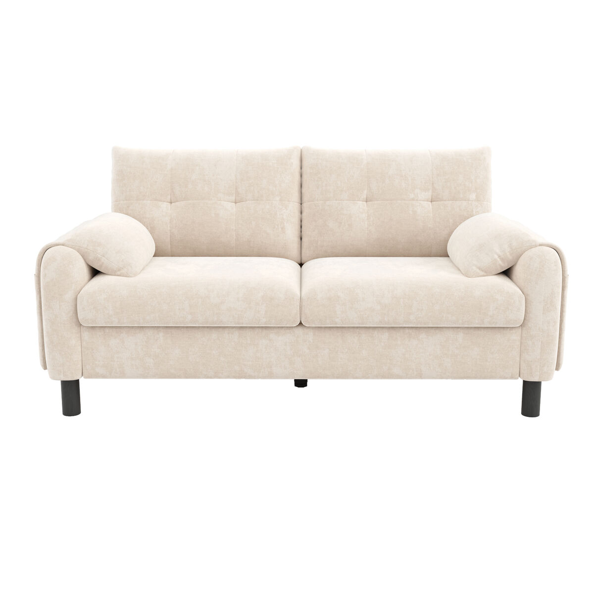 sofa moderno 2 plazas - comodo sofa de chenilla con cojines gruesos - beige