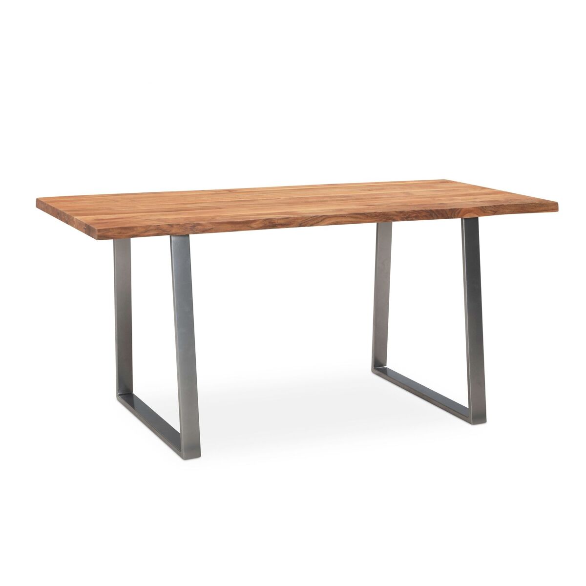 Escritorio 140 x 80 x 76 cm de madera maciza de acacia / metal, borde vivo; mesa de oficina sólida