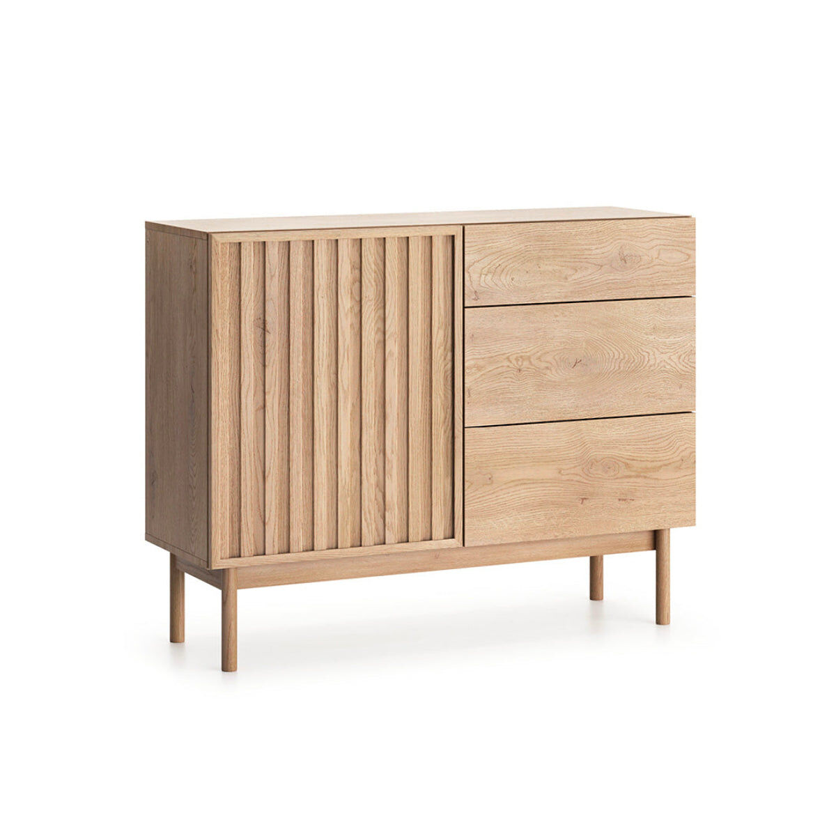 Idor aparador de madera 1 puerta 3 cajones