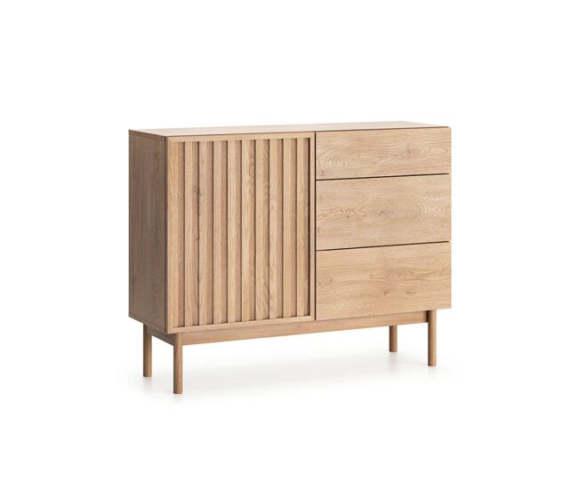 Idor aparador de madera 1 puerta 3 cajones
