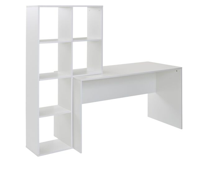 Escritorio con estantería blanco 170 x 59 x 143,5 cm mesa de oficina moderna