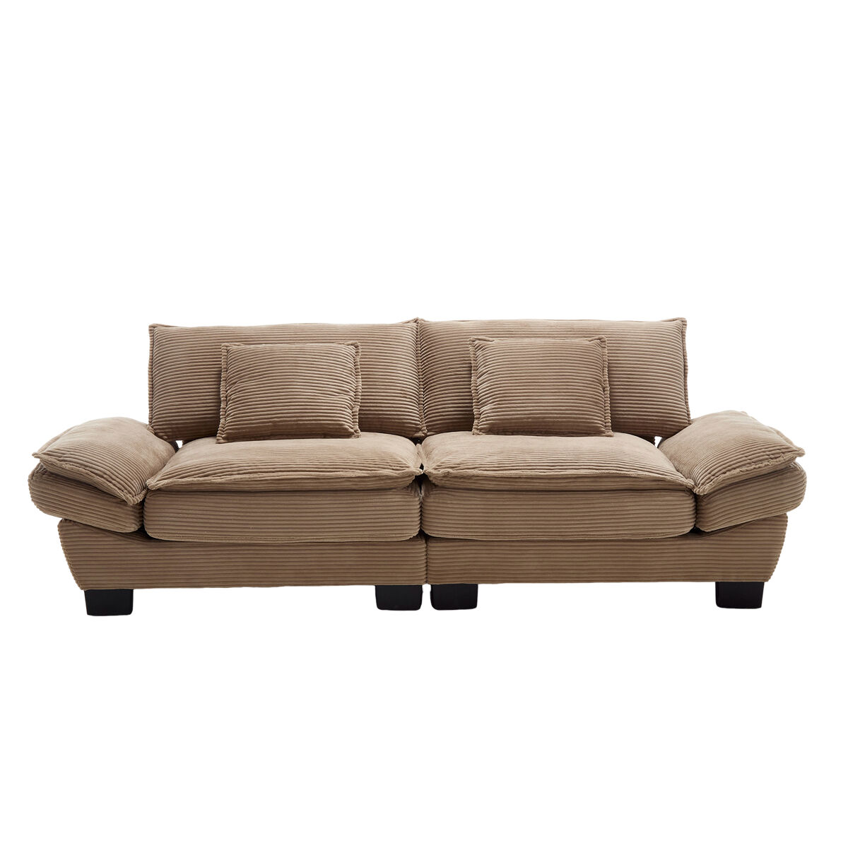 sofa moderno doble - con colchon un cojin acogedor y espacioso - moka