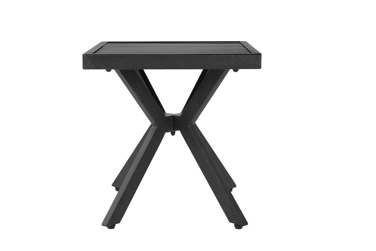 Mesa auxiliar cuadrada exterior - aluminio, resistente al clima, fácil de mantener - marrón oscuro