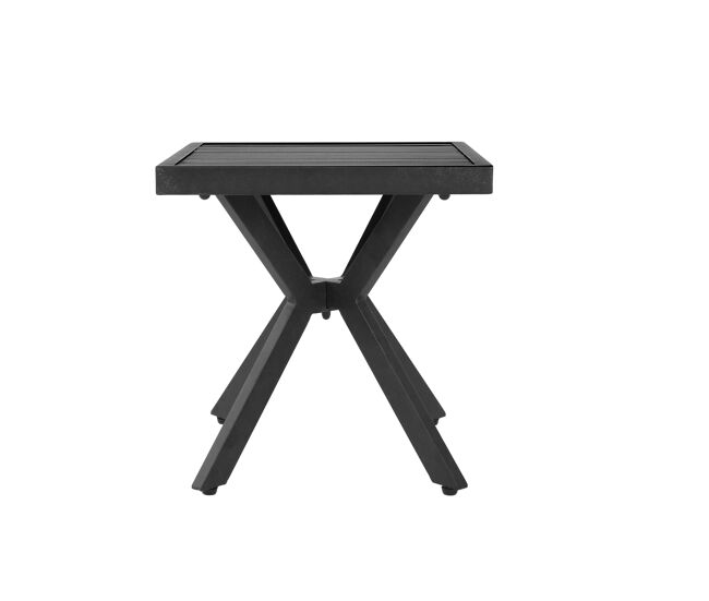 Mesa auxiliar cuadrada exterior - aluminio, resistente al clima, fácil de mantener - marrón oscuro