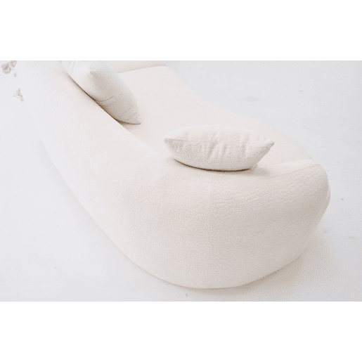 Sofá modular curvo de 4 lugares - Chenille moderno, confortável e elegante - Branco Sofá modular curvo de 4 lugares - Chenille moderno, confortável e elegante - Branco
