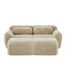 Sofá modular + 2 lugares - Tecido felpudo macio, chaise longue, sem montagem - Bege claro