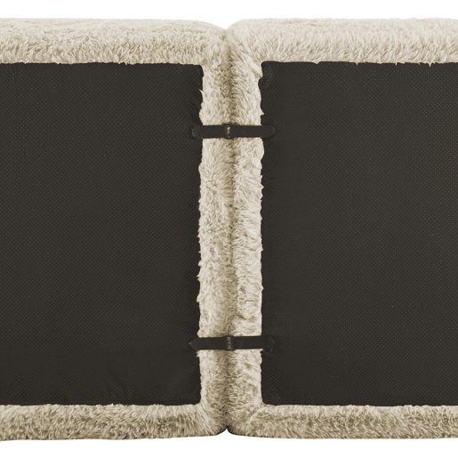 Sofá modular + 2 lugares - Tecido felpudo macio, chaise longue, sem montagem - Bege claro
