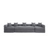 Sofá modular de 4 lugares - com arrumação, funcionalidade modular, adequado para animais de estimação - Cinza escuro