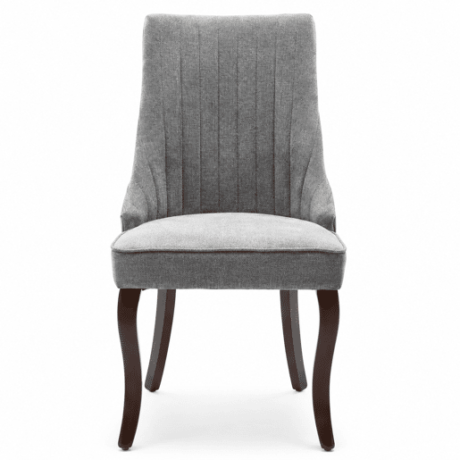 Cadeira de sala de jantar 2 unidades - Estofamento em linho cinza, pernas curvas em madeira, design confortável - Cinza Cadeira de sala de jantar 2 unidades - Estofamento em linho cinza, pernas curvas em madeira, design confortável - Cinza